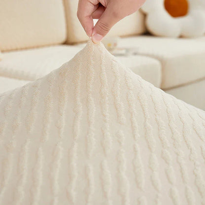 DecorBites™ Jacquard L Sofa Seat Cover Protector: Stretchable, Washable, Thick Slipcovers