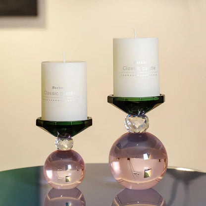 DecorBites™ Crystal Candle Holder: Elegant Table Centerpiece for Romantic Events & Home Decor