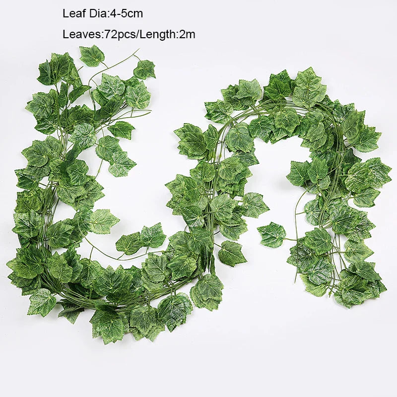 DecorBites™ Ivy Green Fake Leaves Garland Vine Wall Decoration Artificial Plants