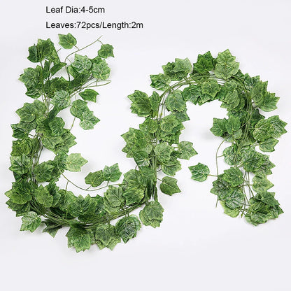 DecorBites™ Ivy Green Fake Leaves Garland Vine Wall Decoration Artificial Plants