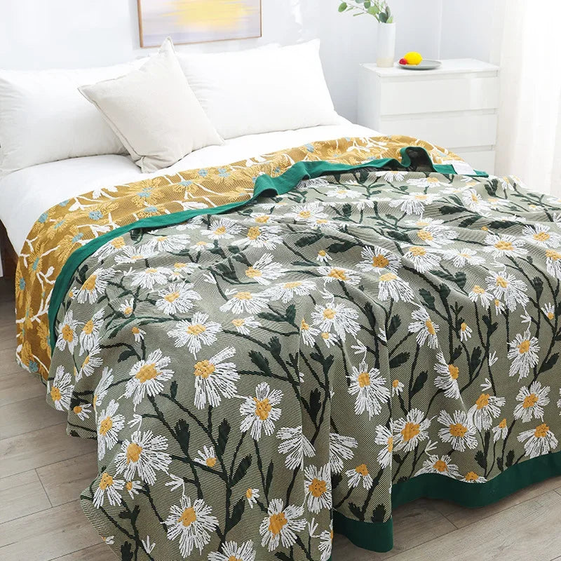 DecorBites™ Cotton Throw Blanket - Retro Chinese Style Quilt & Sofa Cover