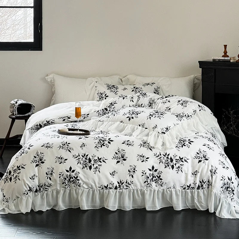 Cotton Floral Quilt Set