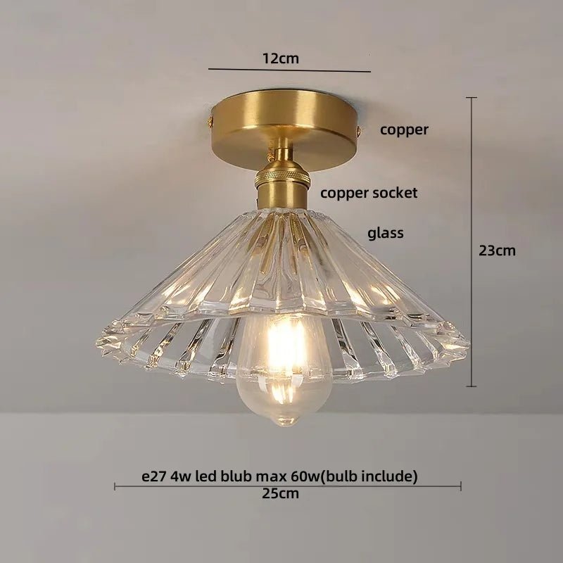 DecorBites™ Crystal Glass Luxury LED Ceiling Light for Hallway Bedroom Corridor Interior Decor