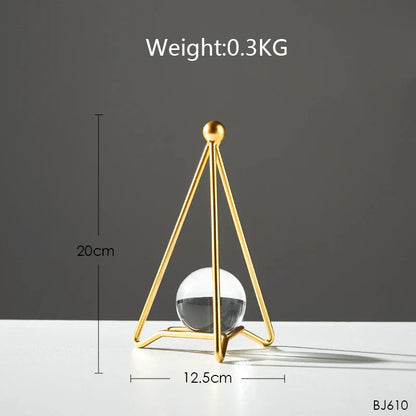 DecorBites™ Crystal Ball Crafts: Nordic Light Luxury Modern Metal Décor for Home and TV Cabinet