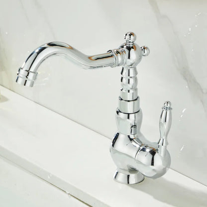DecorBites™ Gold Basin Faucet Single Handle Bathroom Sink Tap Hot Cold Mixer Tap