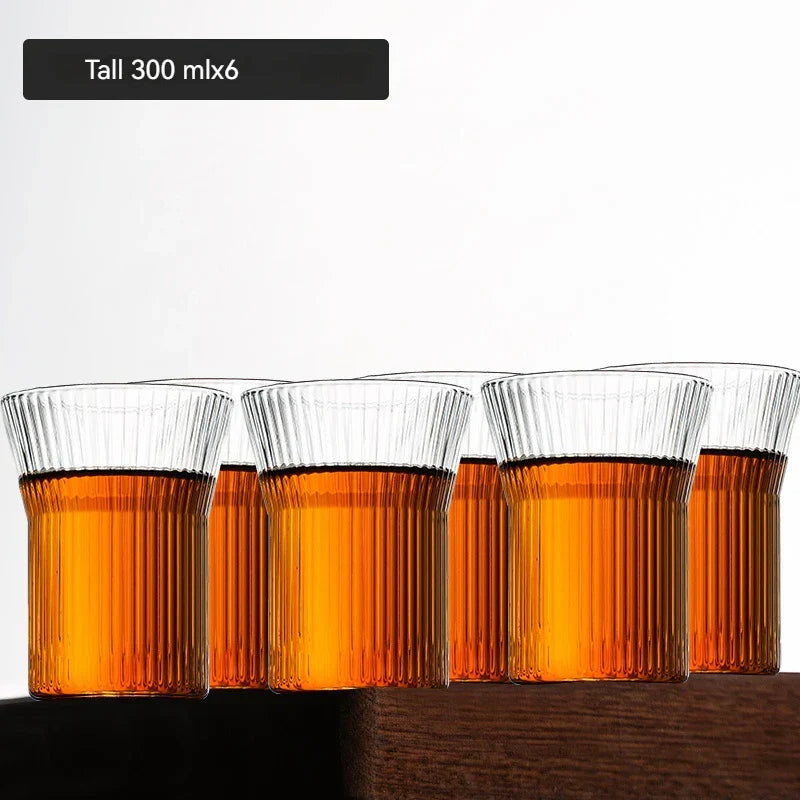Glass Walnut Tea Cup Set 300ml Set Of 6