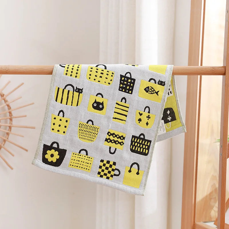 Cat Print Face Towels