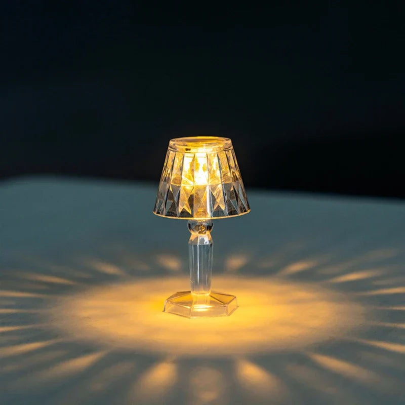 DecorBites™ Crystal Diamond LED Night Light Table Lamp for Bedroom Reading