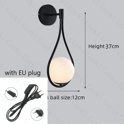 DecorBites™ Glass Ball LED Wall lamp Nordic Modern Minimalist Bedroom Lighting Fixtures