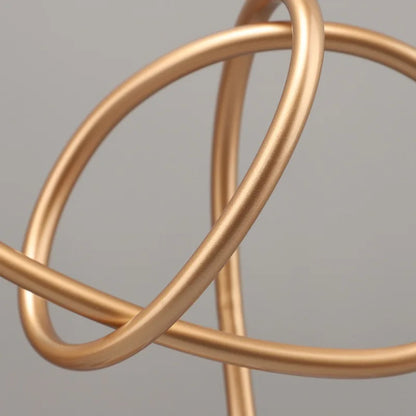 DecorBites™ Gold Line Geometric Metal Sculpture on Marble Base for Home Decor