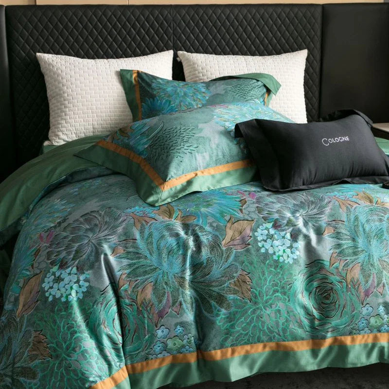 DecorBites™ Egyptian Cotton Luxury Bed Linens Queen King Ru Size Bedding Set