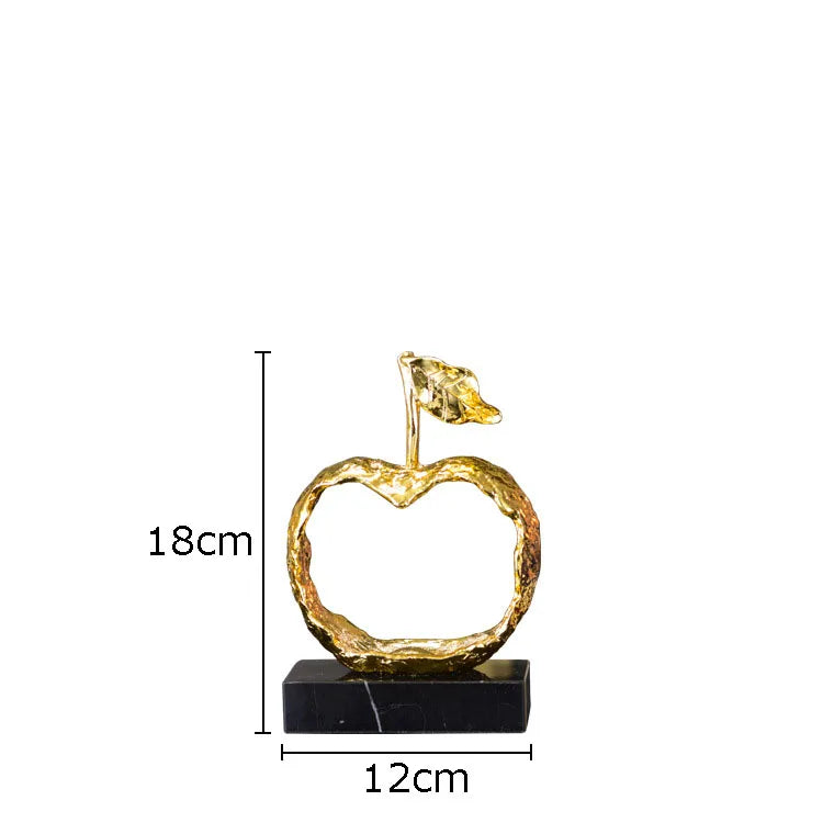 DecorBites™ Fruit Shaped Metal Crafts Apple/pear Hollow Out Sculpture Modern Home Decor