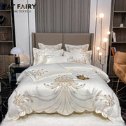 Gold Feather Cotton Bedding