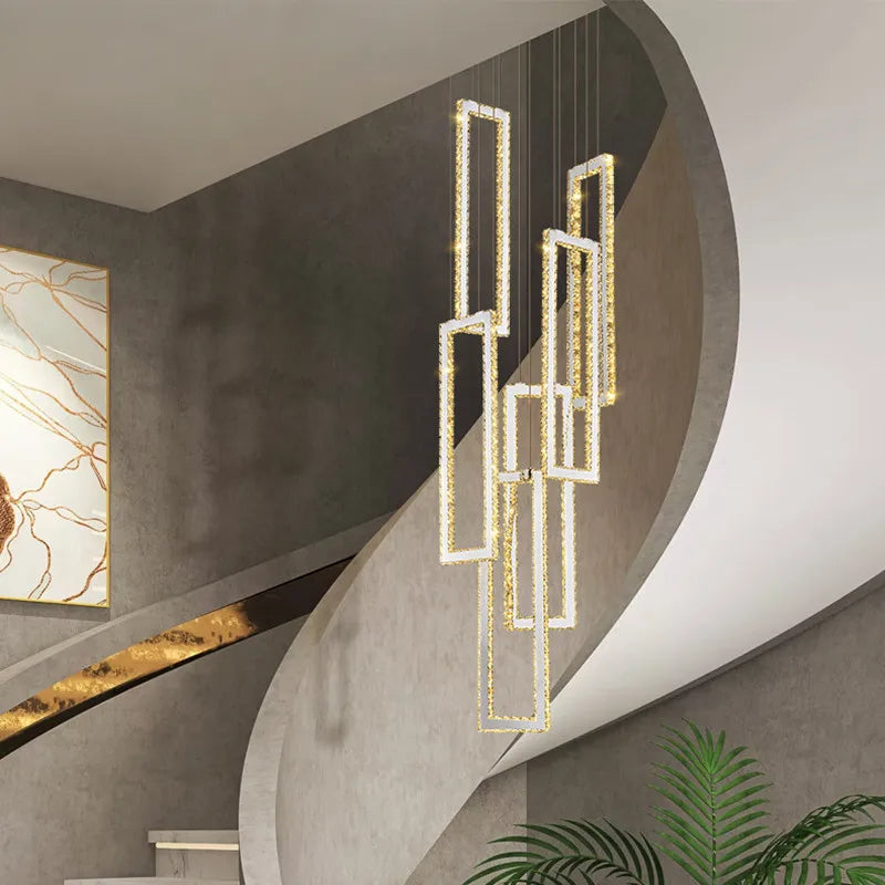 DecorBites™ Crystal LED Pendant Light Luxury Stairs Lustre Modern Lighting Fixture