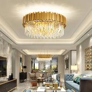 Golden Crystal LED Chandelier 72cm Hanging