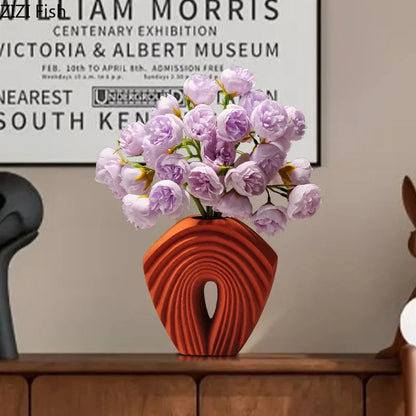 DecorBites™ Geometric Ceramic Vase Set for Modern Floral Arrangements
