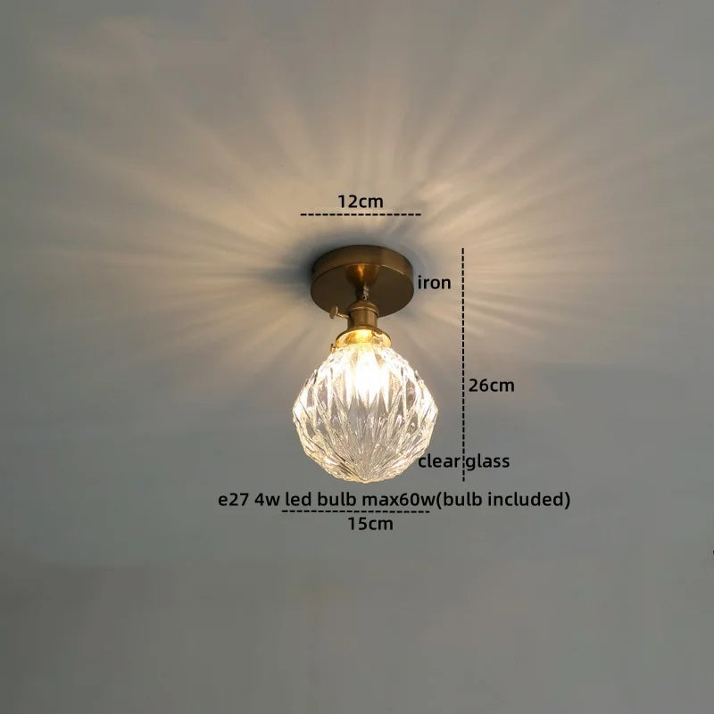 Green Glass Ceiling Lamp