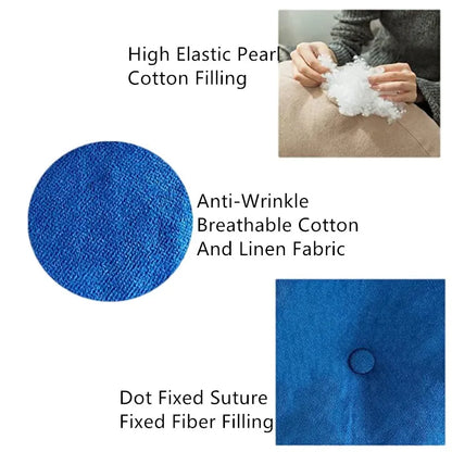 DecorBites™ Linen Round Floor Cushion for Meditation Yoga Sofa Chair Bed
