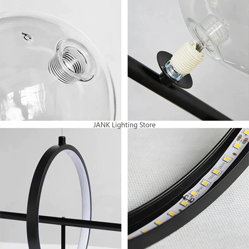 DecorBites™ Glass Bubble LED Pendant Chandelier for Modern Living Room Decor
