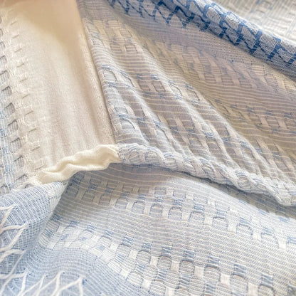 DecorBites™ Cotton Jacquard Fitted Sheet Set with 2 Pillowcases, Dustproof & Anti-Slip