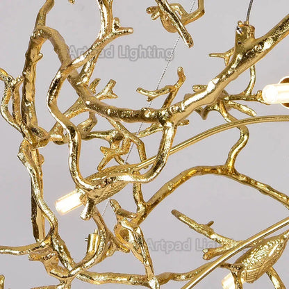 DecorBites™ Crystal LED Chandelier: Luxe Gold Lighting Fixture for Living Room & Kitchen