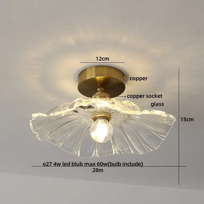 DecorBites™ Glass Flush Mounted Ceiling Light Fixture - Modern Nordic Green Glass LED Ceiling Lamp