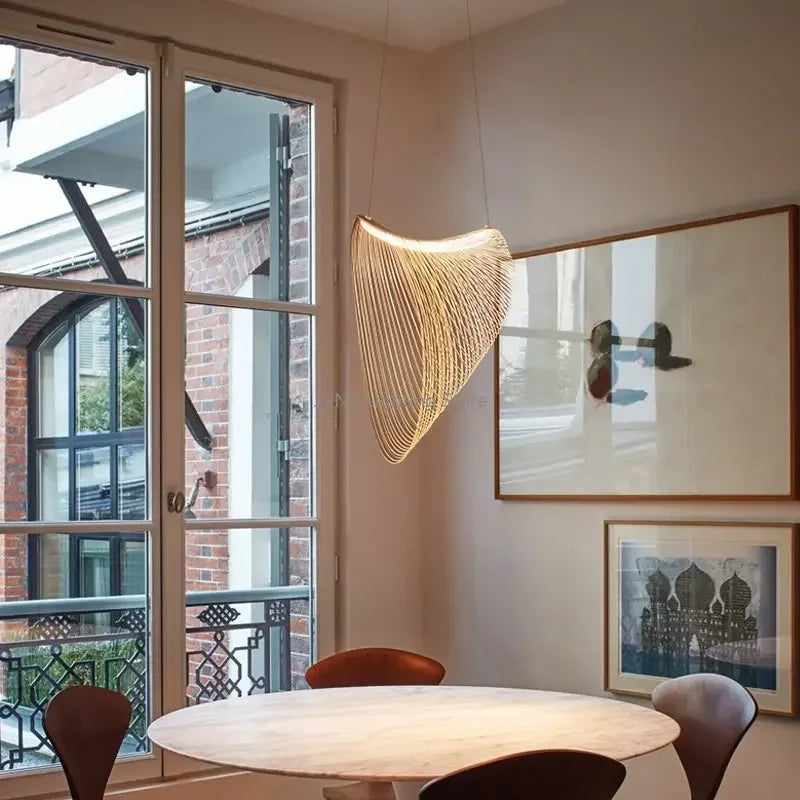 DecorBites™ Birch Wood LED Pendant Lamp for Home Decor and Art Lighting
