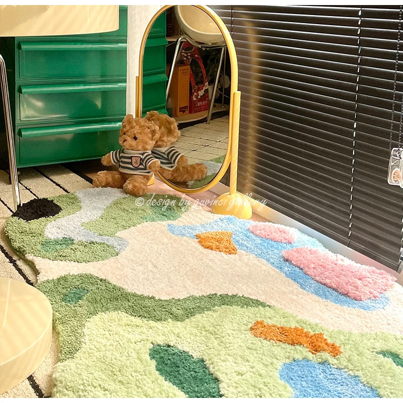 Green Irregular Moss Rug