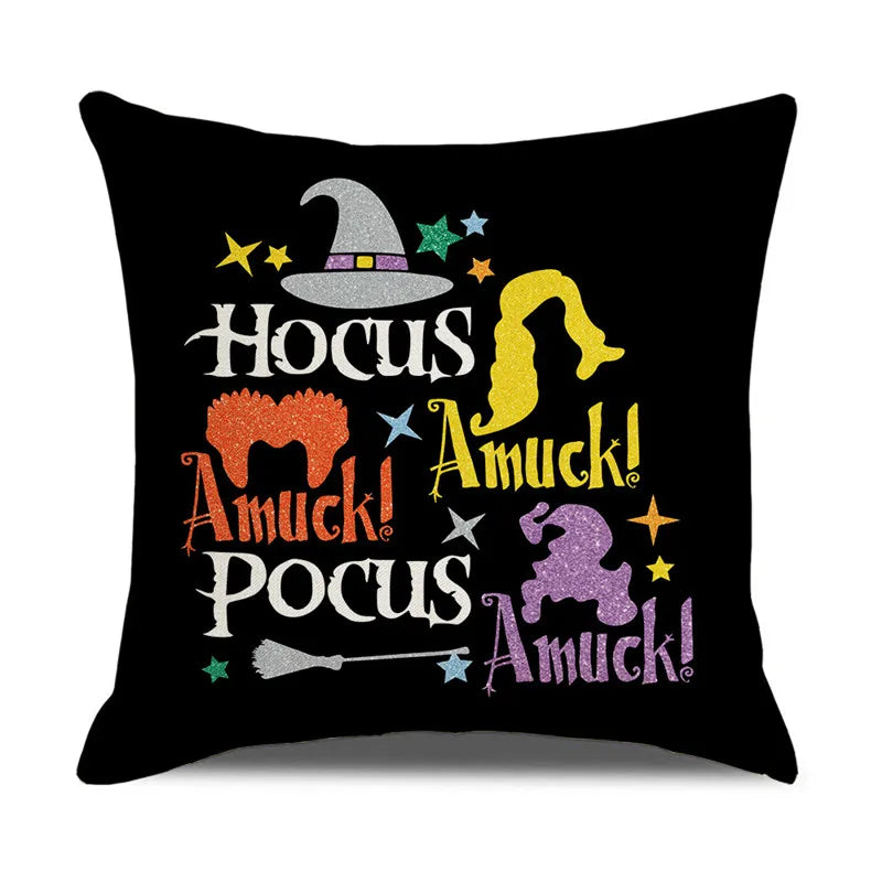 Linen Trick Treat Cushion Cover
