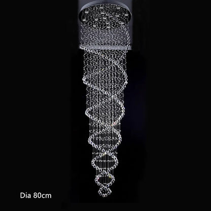 DecorBites™ Crystal LED Chandelier for Staircase Stair Luxury Hotel Pendant Lights