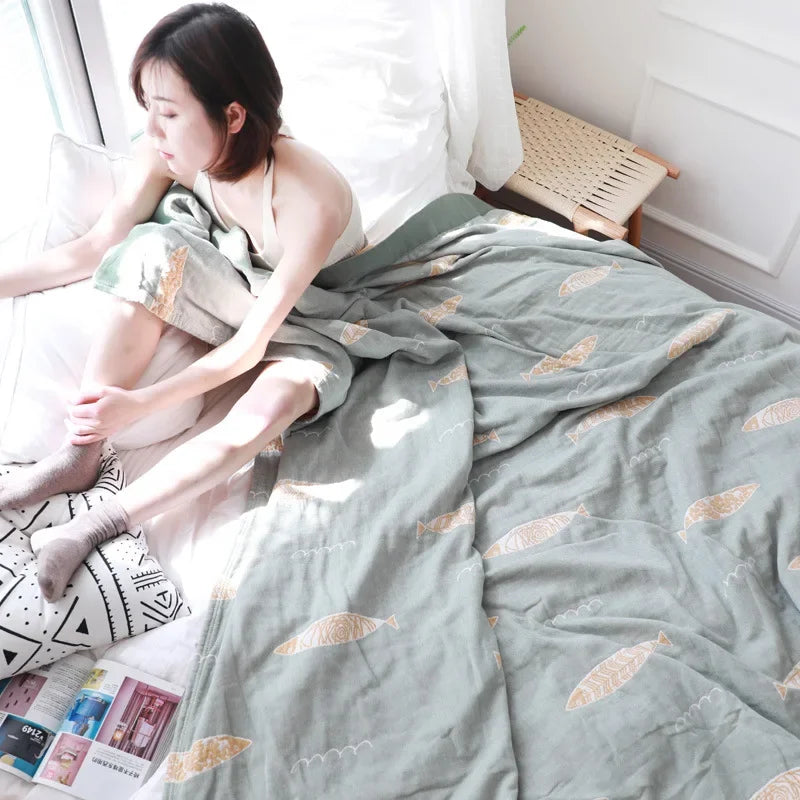 Cotton Fish Gauze Blanket