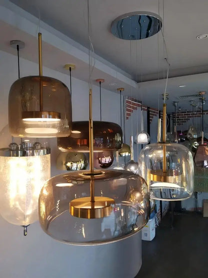 Nordic restaurant pendant light, modern luxury bar counter, coffee shop bedside single head glass artistic lighting fixture