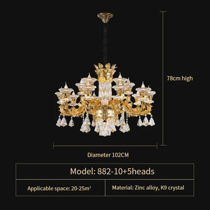 DecorBites™ Jade Crystal Chandelier - Elegant European Style Living Room Lighting