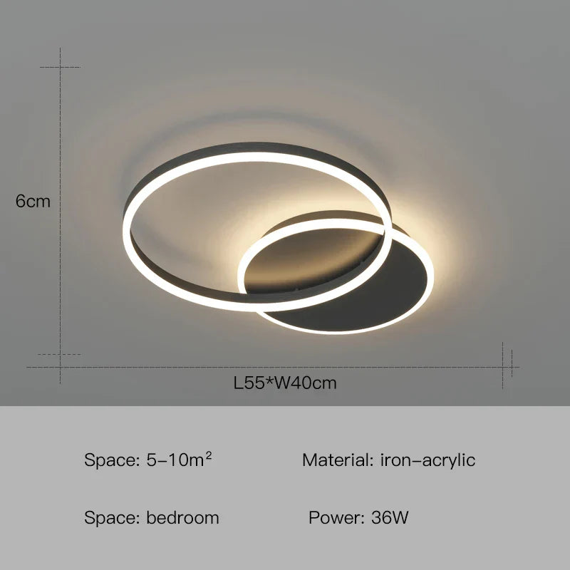 Minimalist Rings LED Pendant