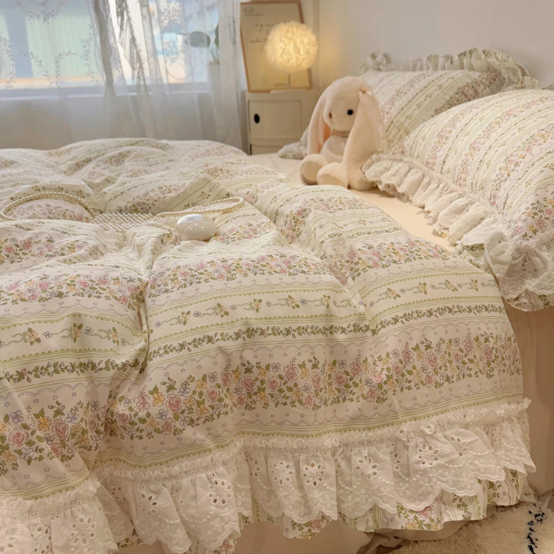 Floral Lace Cotton Bedding