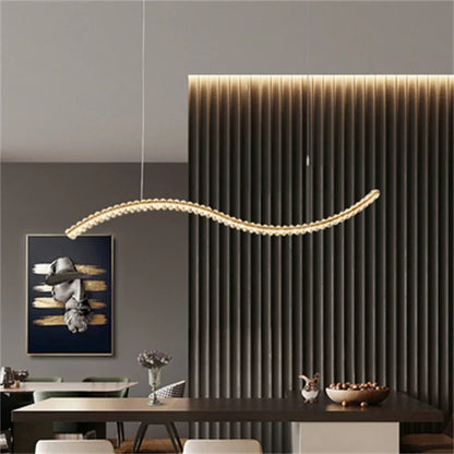 DecorBites™ Crystal LED Pendant: Modern Minimalist Chandelier for Home Dining Living Room Decor