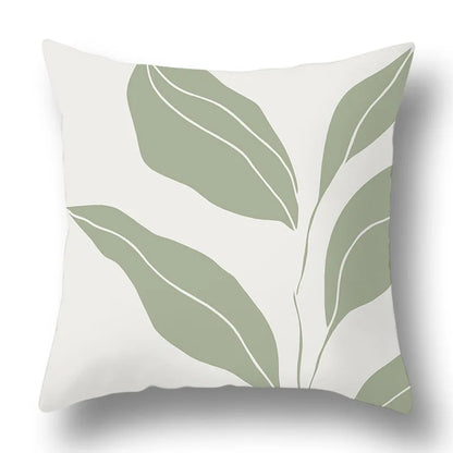 DecorBites™ Green Plants Geometric Print Pillow Cover - Home Sofa Cushion Cover