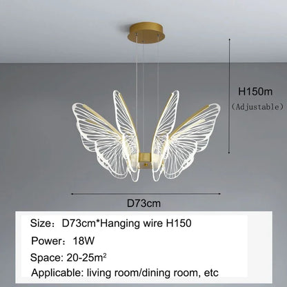 DecorBites™ LED Butterfly Ceiling Chandelier - Luxury Pendant Light for Bedroom, Living & Dining Room