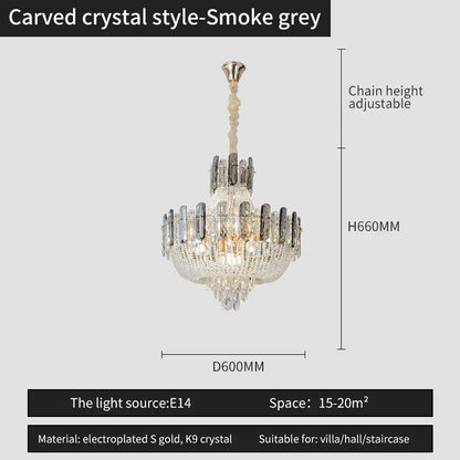 DecorBites™ French Bead Chain Crystal Chandelier for Luxury Spaces
