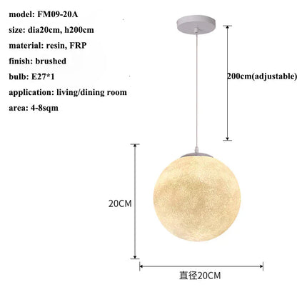 DecorBites™ Cream Moon LED Pendant Chandelier: Modern Living Room Kitchen Bedroom Lighting