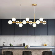Gold Glass LED Pendant Light 11-Head Cognac