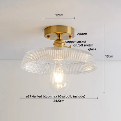 DecorBites™ Crystal Glass Luxury LED Ceiling Light for Hallway Bedroom Corridor Interior Decor