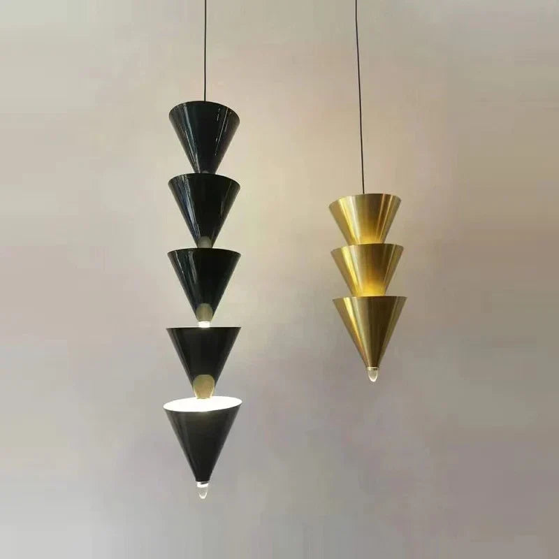 DecorBites™ Gold Black Cone LED Pendant Lamp for Stylish Home and Shop Lighting