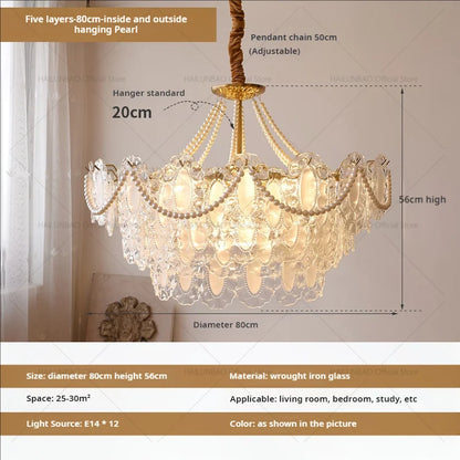 DecorBites™ Cream Wind Crystal Chandelier - Elegant French Design for Luxury Living Spaces