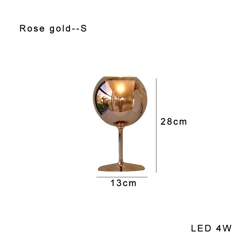 Gold Chrome Glass Table Lamp