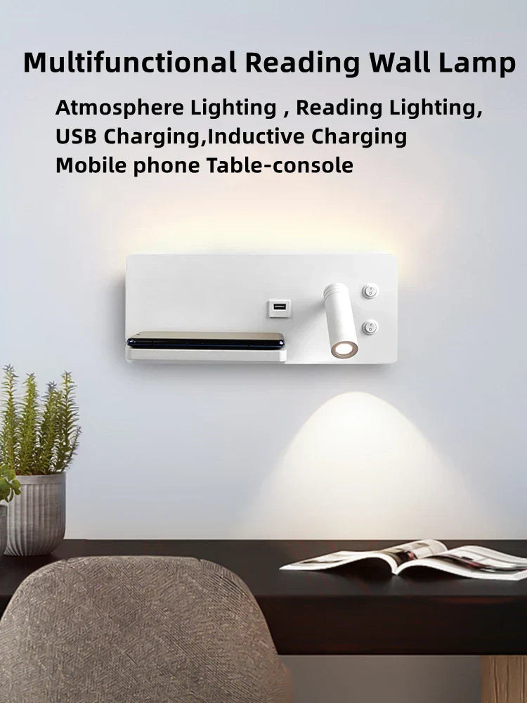 DecorBites™ LED Wall Light with USB Phone Charging - Modern Multipurpose Home Decor