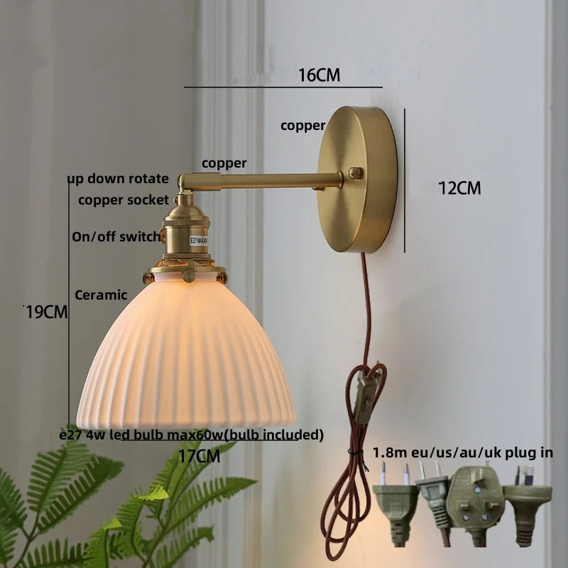 DecorBites™ LED Wall Lamp Sconce Up Down Rotate Pull Chain Switch Modern Stair Light Fixtures