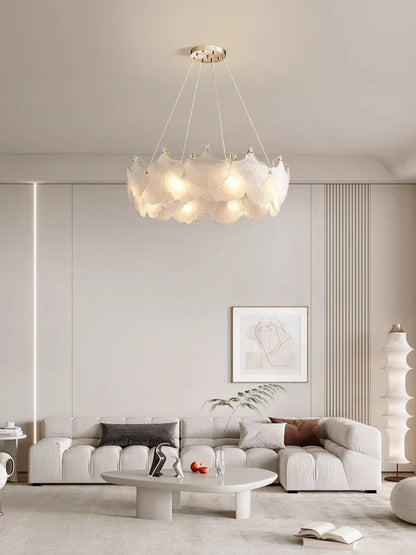 DecorBites™ Glass Chandelier LED Circle Pendant Lights for Modern Luxury Living & Dining Decor