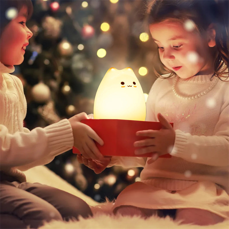 Mini Beliebte Katze Baby Nacht Lampe 7-farbe Pat Touch Farbwechsel Augenschutz Schlafzimmer Nacht Nacht Licht Geschenk Kinder 