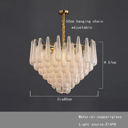 DecorBites™ Elegant Glass Chandelier Lighting for Home Dining Room Decor